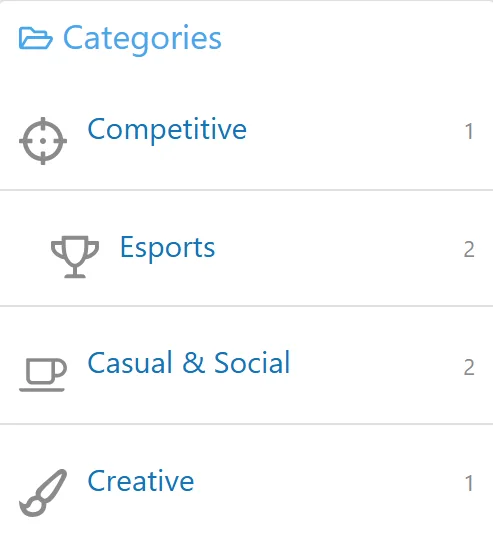 Detail: team categories