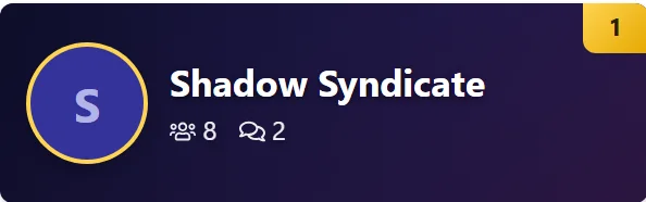 Detail: Shadow Syndicate, ranked first